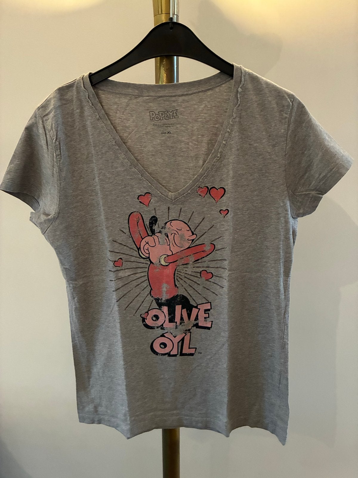 Popeye & Olive Oyl T-shirt - Maat L/XL, Kleding | Dames, Maat 42/44 (L), Ophalen of Verzenden, Korte mouw, Grijs
