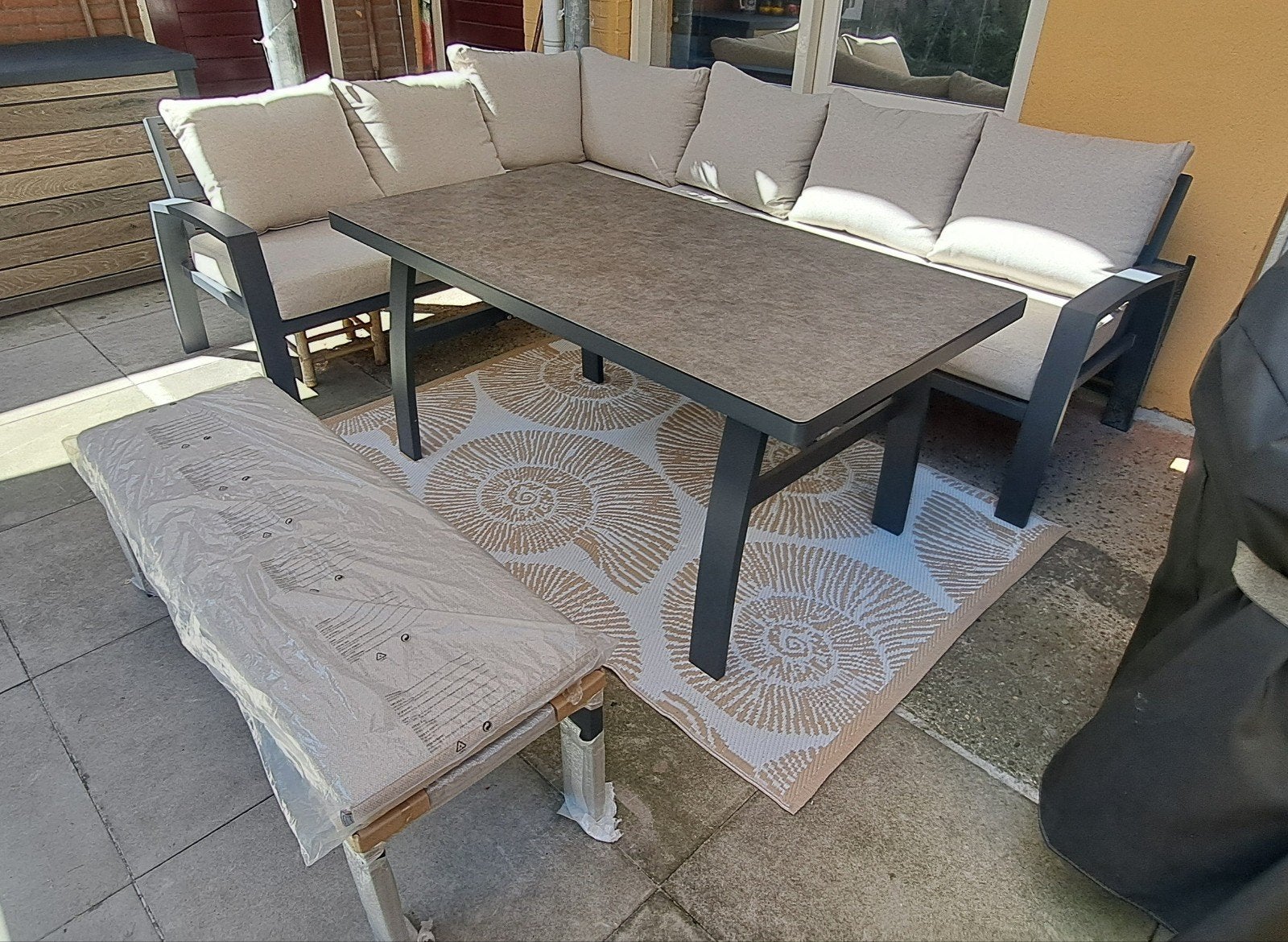 Garden Impressions loungeset met hoes - z.g.a.n., Ophalen, Bank, Aluminium, Zo goed als nieuw