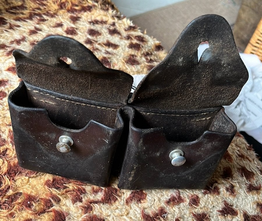 WO2 Munitie/Patronen Tas - Bruin Leer, Ophalen of Verzenden, Landmacht, Overige typen