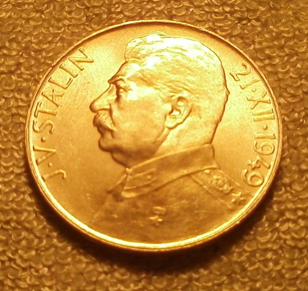 Tsjechoslowakije 50 Korun 1949 Jozef Stalin, Ophalen of Verzenden, Overige landen, Zilver