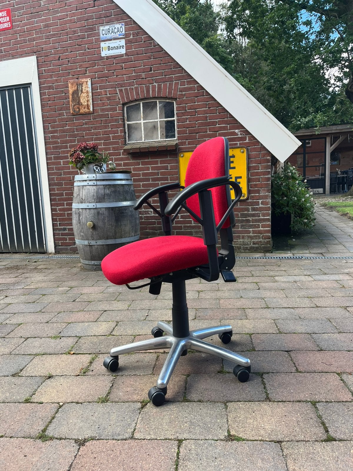 Bureaustoel rood, Ophalen, Gebruikt, Rood, Bureaustoel