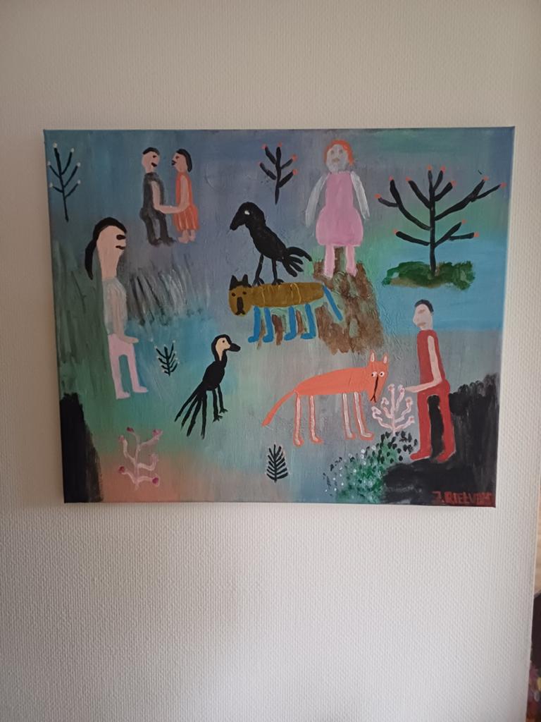 Schilderij 50x60cm acryl gesigneerd, Ophalen