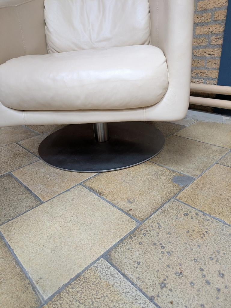 Natuzzi Liu design stoel wit leer, Ophalen, Zo goed als nieuw, 75 tot 100 cm, Leer