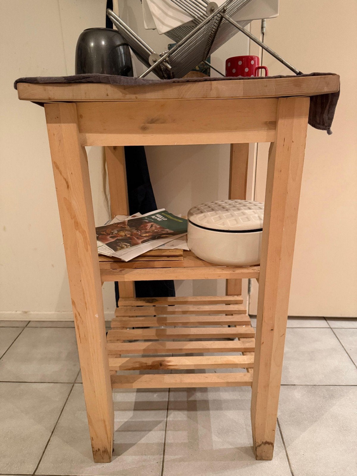 Ikea Bekväm roltafel/keukentrolley berkenhout 5850cm, Huis en Inrichting, Ophalen, Gebruikt, 50 tot 100 cm, 25 tot 50 cm