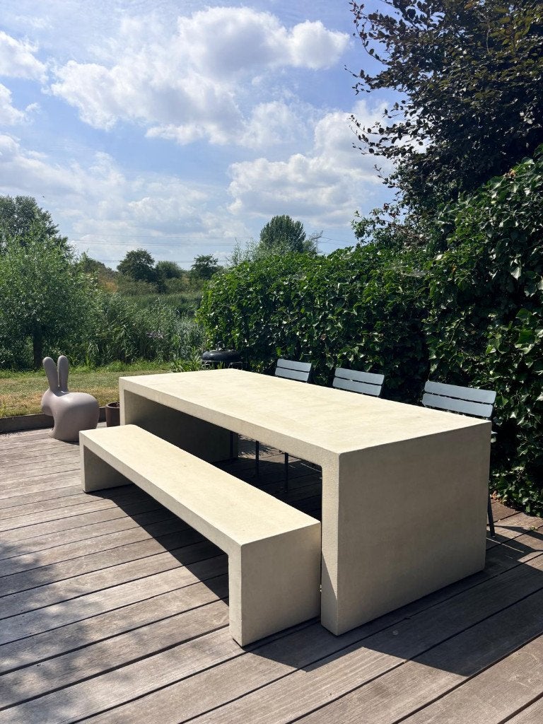 Buitentafel betonlook 'Net-echt' 250cm, Ophalen, Gebruikt, Rechthoekig, Kunststof