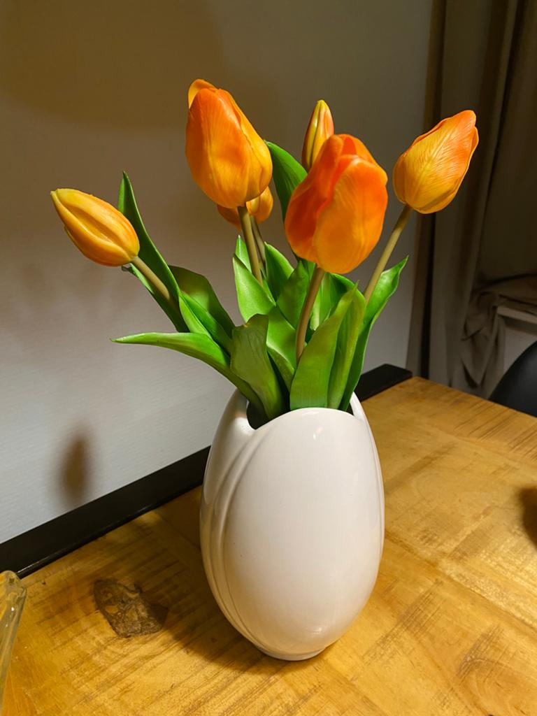 Real touche tulpen oranje kunsttulpen, Ophalen of Verzenden, Nieuw, Oranje, Overige materialen