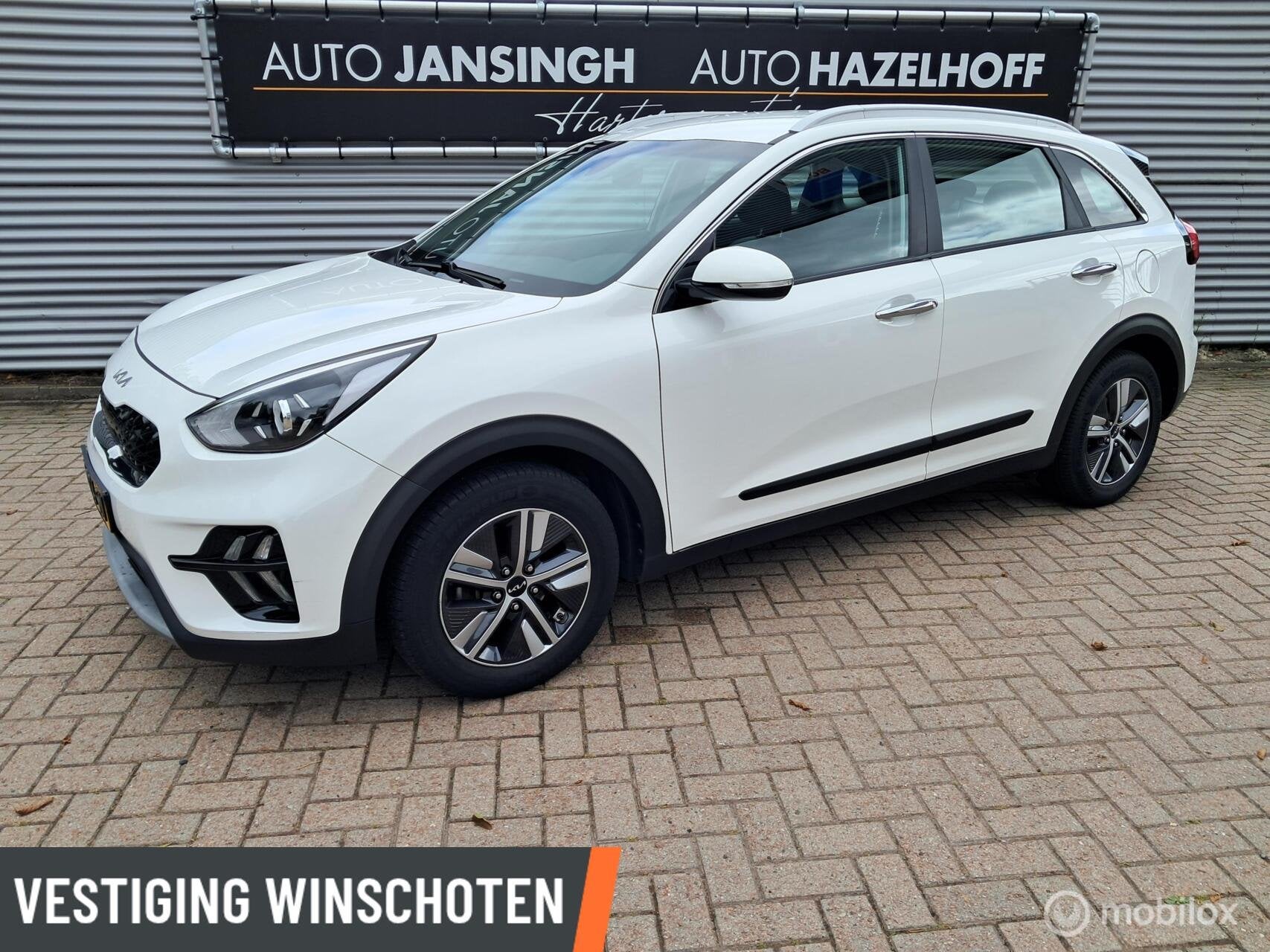 Kia Niro 1.6 GDi Hybrid DynamicLine | Clima | Camera | Navig, Auto's, Kia, Gebruikt, Leder en Stof, Wit, Origineel Nederlands