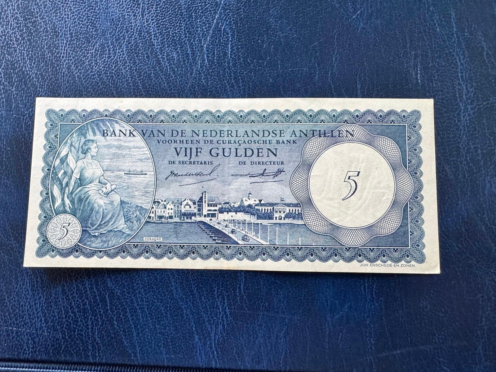 Nederlands Antillen 5 gulden 1962 mooi biljet, Postzegels en Munten, Bankbiljetten | Nederland, Ophalen of Verzenden, 5 gulden
