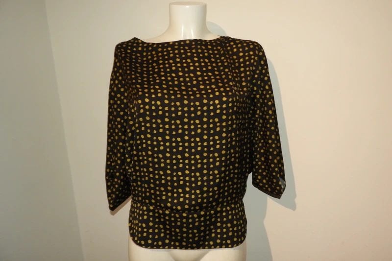 Natan zijde achtige top mooi geel printje knopen rug BE 38, Kleding | Dames, Verzenden, Geel, Zo goed als nieuw, Lange mouw
