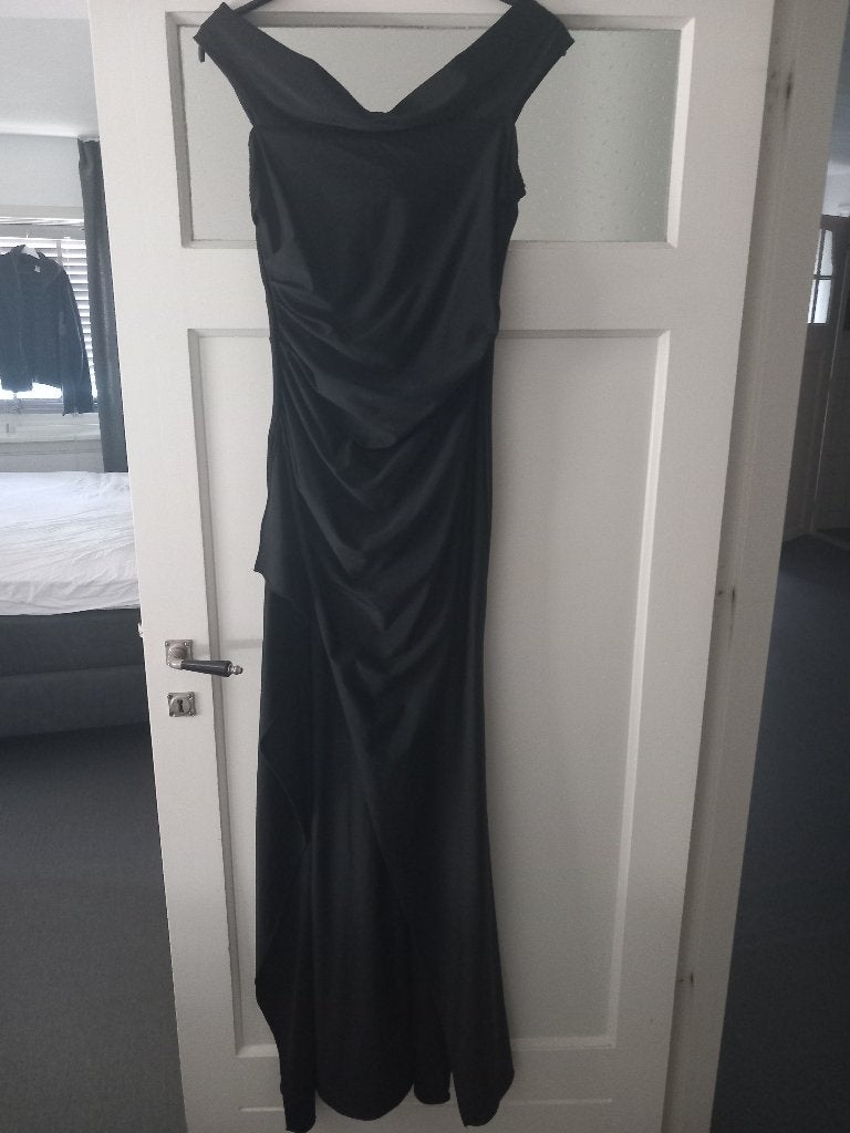 Nieuwe, zwarte galajurk Eva & Lola, maat L, Kleding | Dames, Gelegenheidskleding, Maat 38/40 (M), Galajurk, Verzenden, Zwart