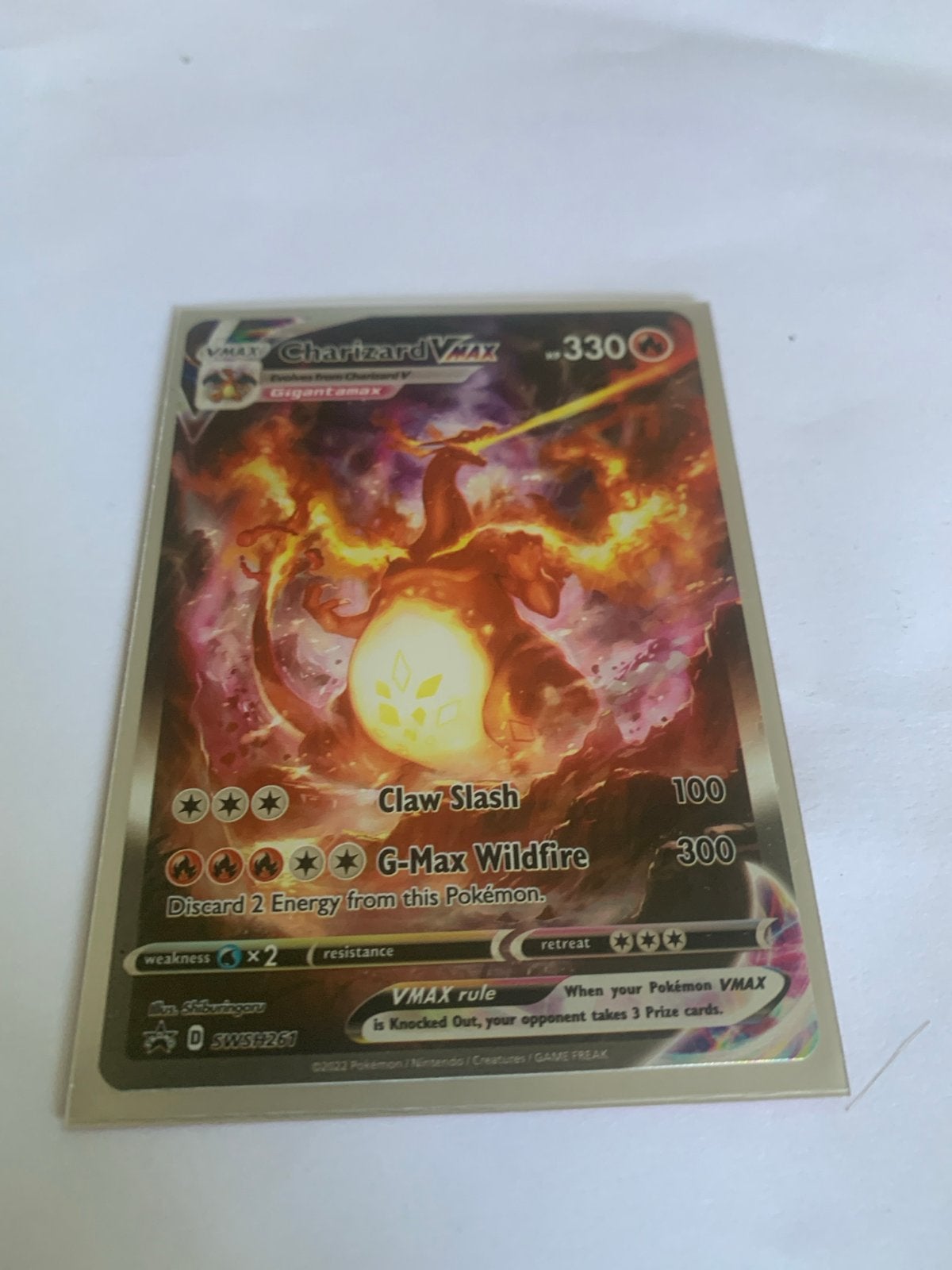 Pokémon Charizard VMAX Gigantamax Kaart, Ophalen, Zo goed als nieuw, Losse kaart