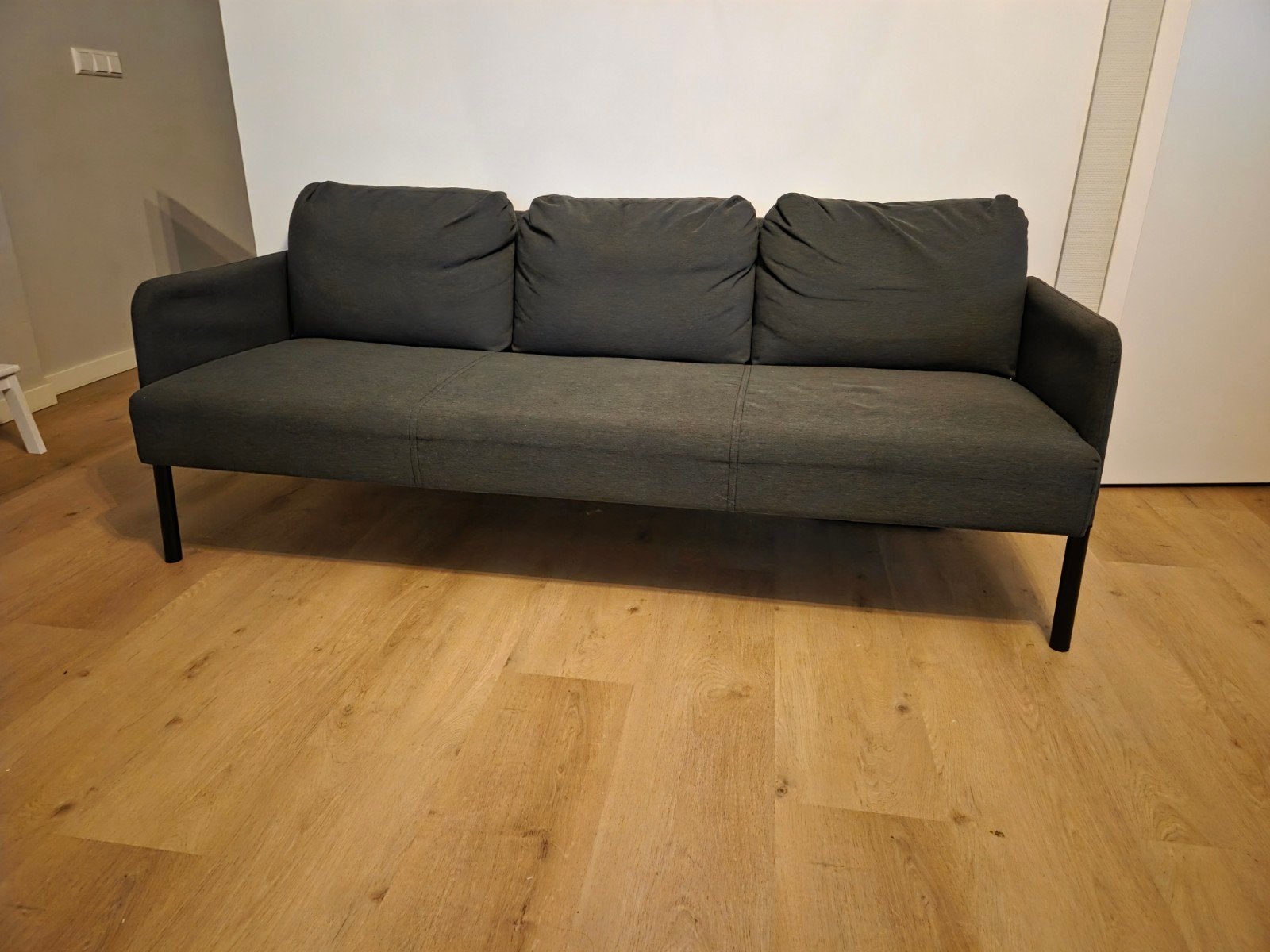 IKEA GLÖSTAD 3-zitsbank, Knisa donkergrijs, Ophalen, 150 tot 200 cm, Driepersoons, 75 tot 100 cm