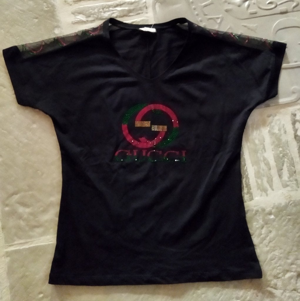 Gucci Shirt Origineel Zwart Met Strass Maat S, Zwart, Nieuw, Ophalen of Verzenden, Gucci