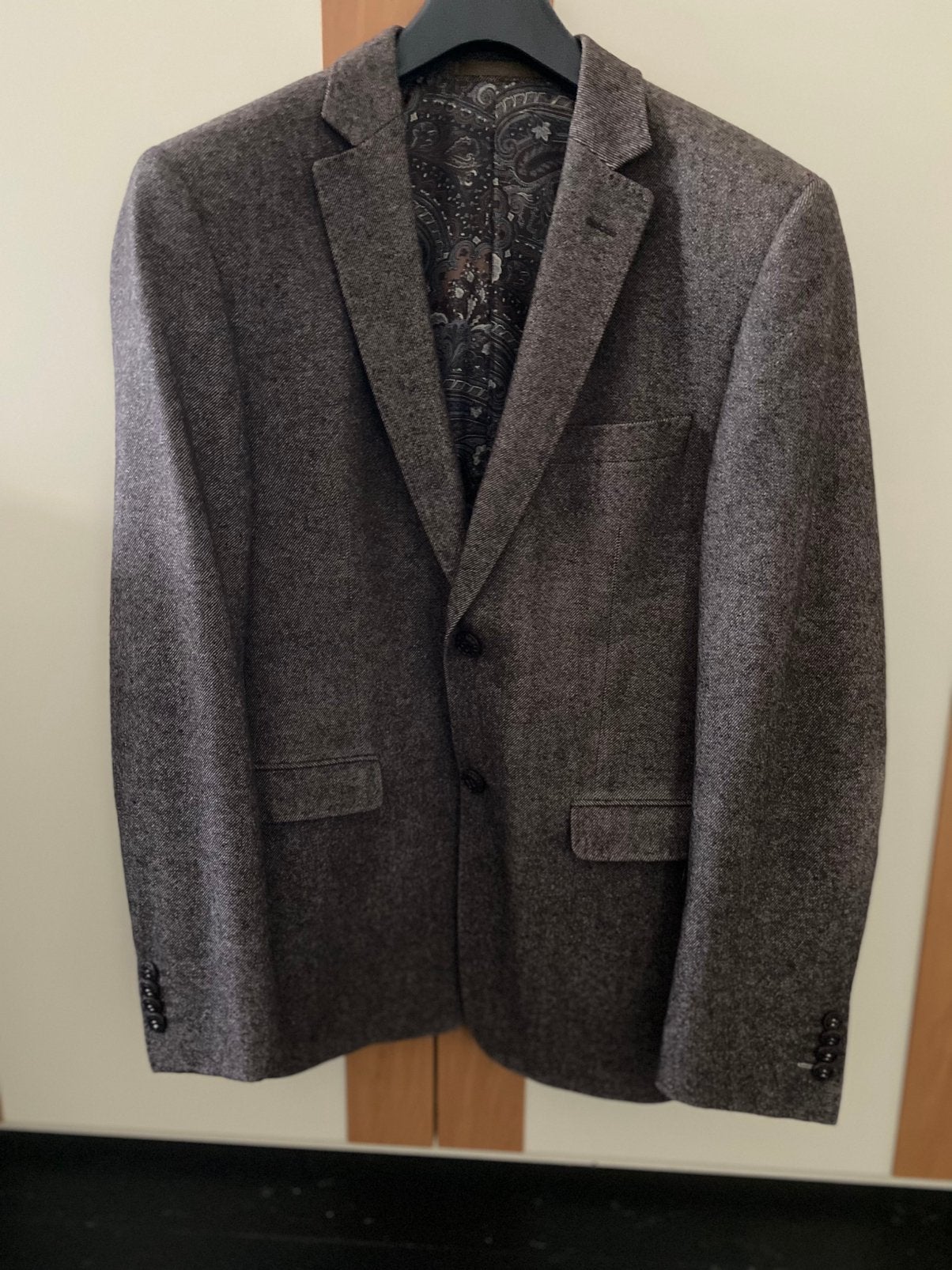 Bruin colbert tweed achtig  maat 48  zgan, Ophalen of Verzenden, Zo goed als nieuw, Maat 48/50 (M), Bruin