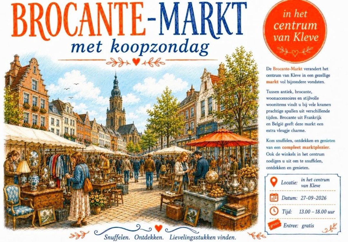 Zaterdag 27 september brocante markt kleve duitsland, Ophalen