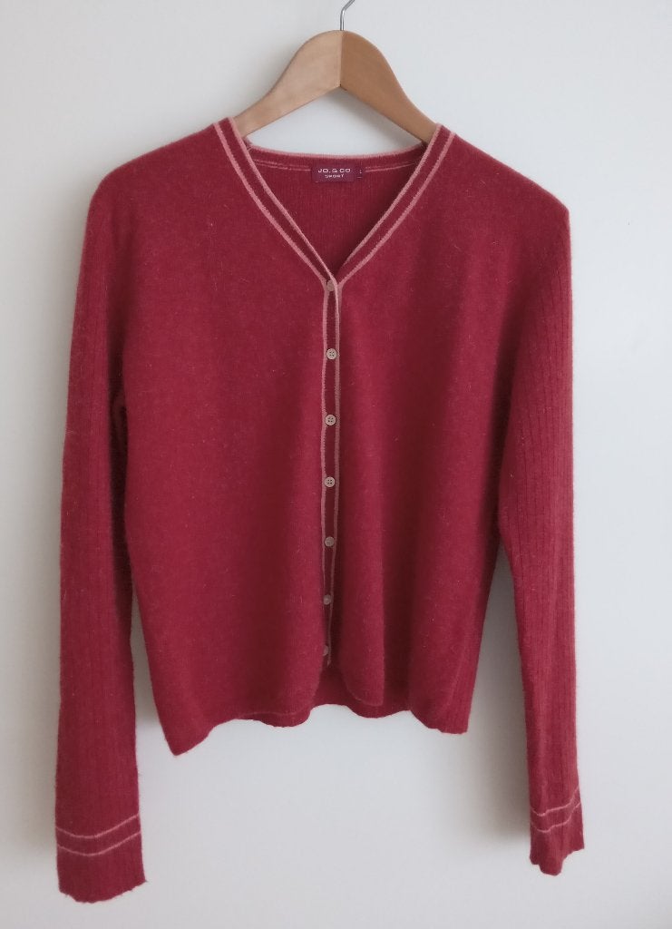 Jo & Co rood wollen vest, maat M, Verzenden, Jo & Co, Zo goed als nieuw, Stichting Angel's Choice