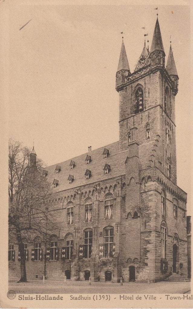 Sluis Stadhuis, Ophalen of Verzenden, Voor 1920, Gelopen, Zeeland