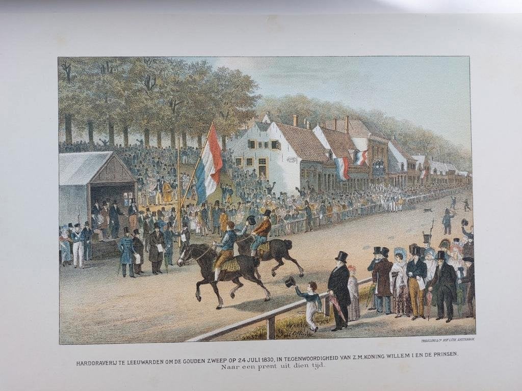 16 / Draverij Leeuwarden om Gouden Zweep met Willem I 1830, Antiek en Kunst, Ophalen of Verzenden