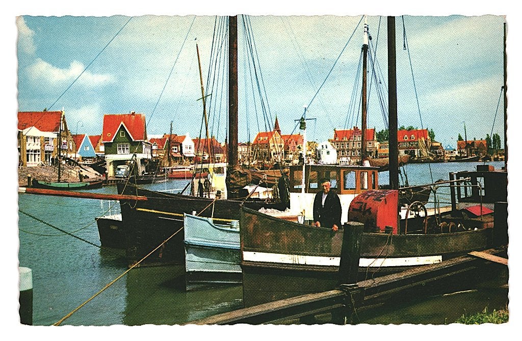 947393	Volendam	haven	Nette oude kaart Onbeschreven, Ophalen of Verzenden, 1960 tot 1980, Ongelopen, Noord-Holland
