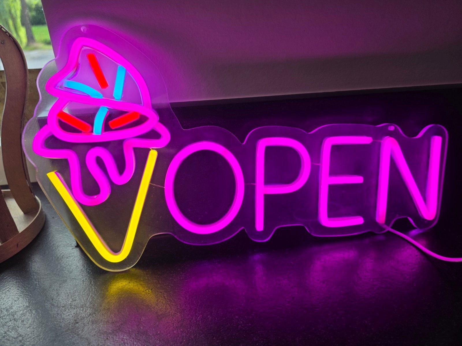 NIEUW! Neon LED bord: 'OPEN', Ophalen, Nieuw, Lichtbak of (neon) lamp