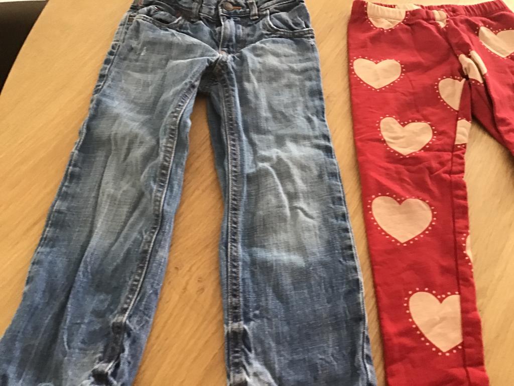 Lindex broek/legging met hartjes en Tommy Hilfiger jeans, Ophalen of Verzenden, Gebruikt, Meisje, Broek