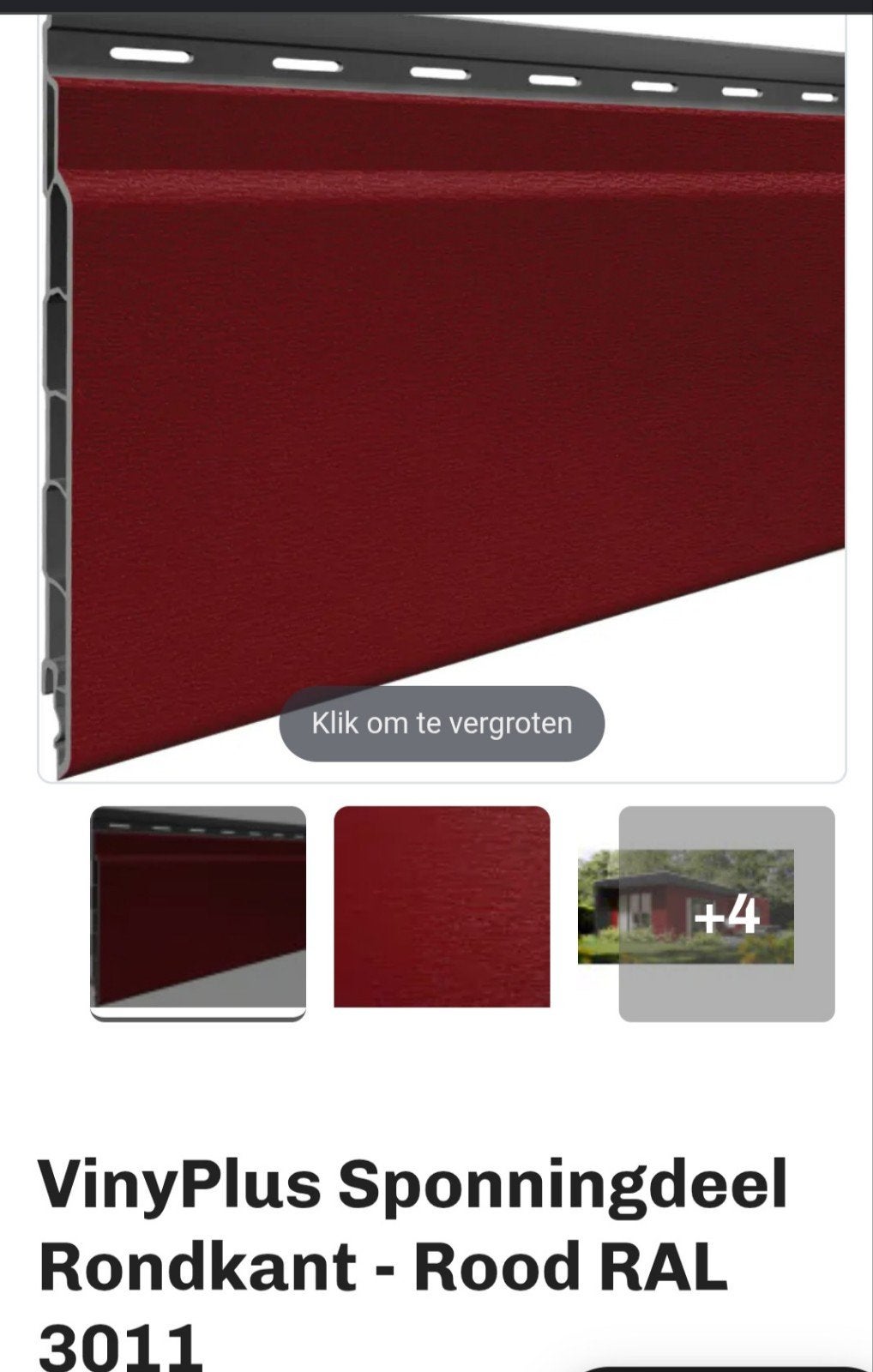 vinyPlus (keralit) Rondkantpaneel 150 mm Rood, Doe-het-zelf en Verbouw, Ophalen of Verzenden, Nieuw