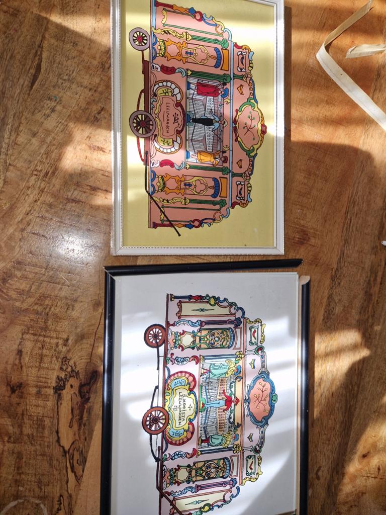 2 draaiorgels schilderij, Muziek en Instrumenten, Ophalen of Verzenden, Gebruikt