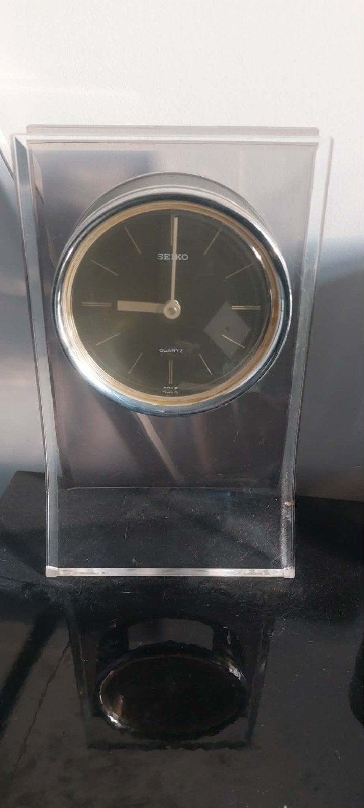 Vintage Seiko Quartz Tafelklok - Acryl Design, Antiek en Kunst, Ophalen of Verzenden