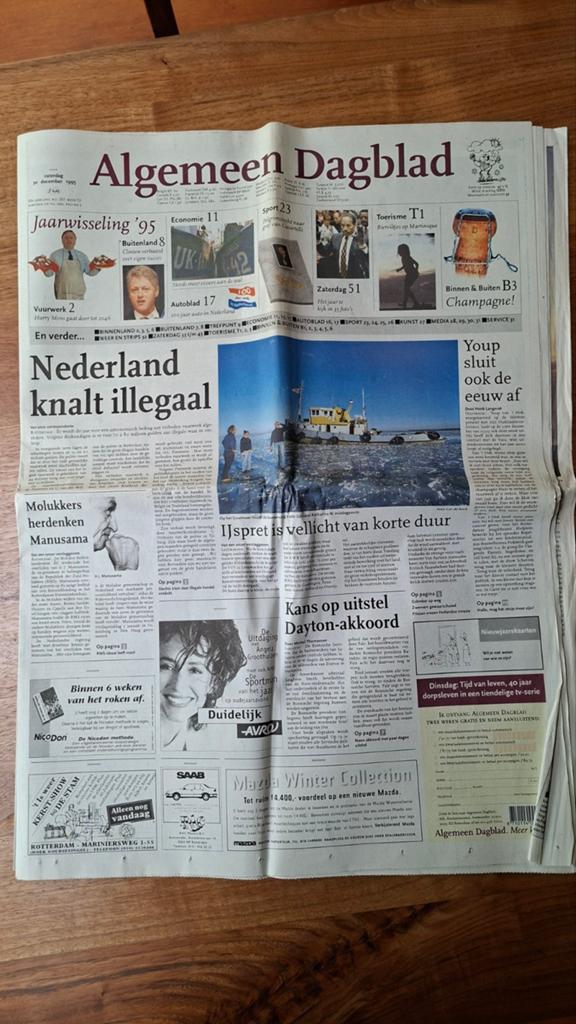 Algemeen Dagblad - 30 december 1995 - compleet, Ophalen of Verzenden, Gelezen, Krant