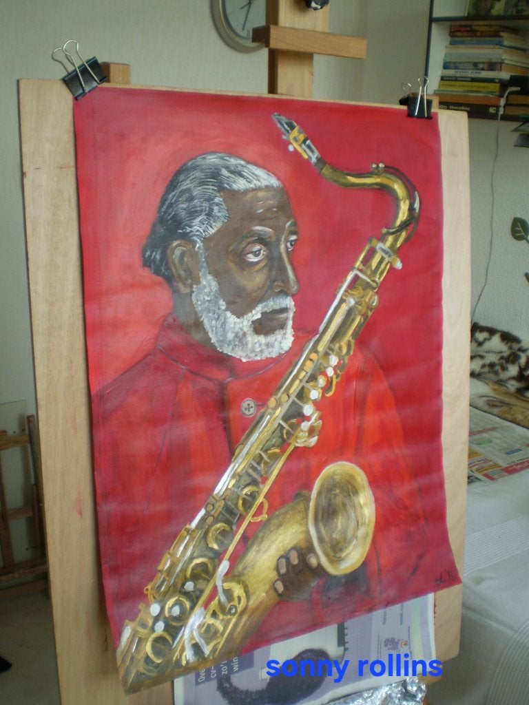 Sonny Rollins acrylgeschilderd, Ophalen