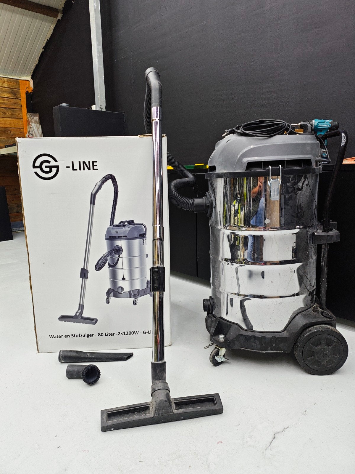 G-Line Professionele Water/Stofzuiger 80L (2400W), Witgoed en Apparatuur, Stofzuigers, Ophalen of Verzenden, Zo goed als nieuw