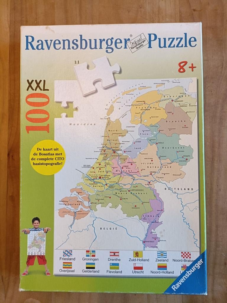 Puzzel Nederland topografie 100 xxl stukjes, Ophalen, Minder dan 500 stukjes, Zo goed als nieuw