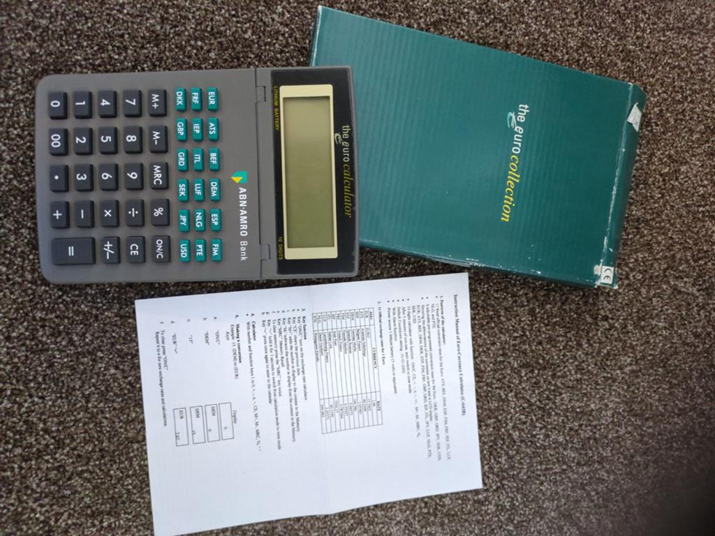 Euro omreken calculator Abn Amro 2002, Hobby en Vrije tijd, Ophalen of Verzenden