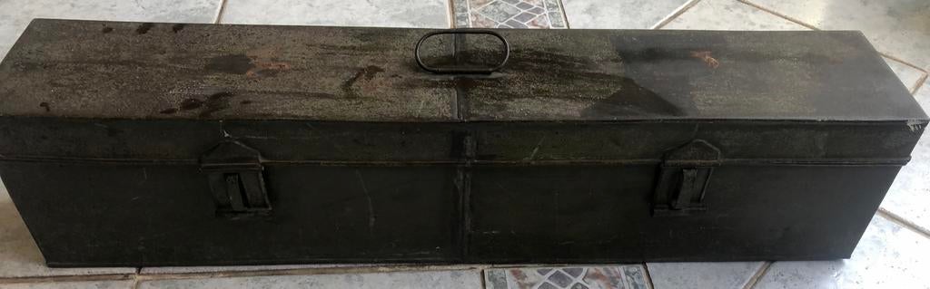Ijzeren kist 80/15/18 cm legergroen, Ophalen of Verzenden