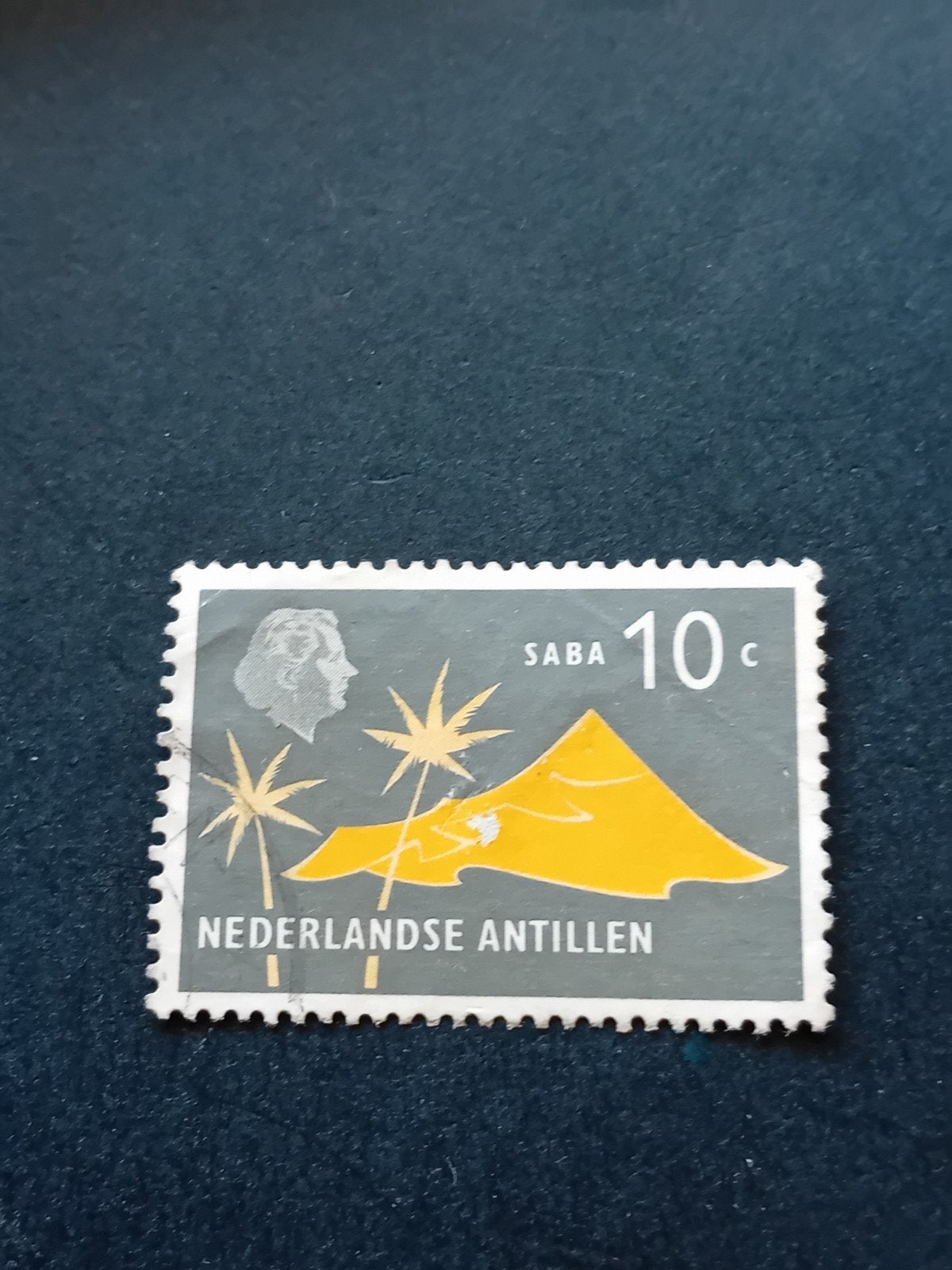 Postzegel Nederlandse Antillen Saba 10c, Ophalen of Verzenden, Gestempeld