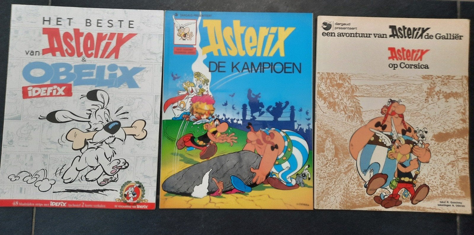 3x Asterix en Obelix strip, Ophalen of Verzenden, Gelezen, Cartoons