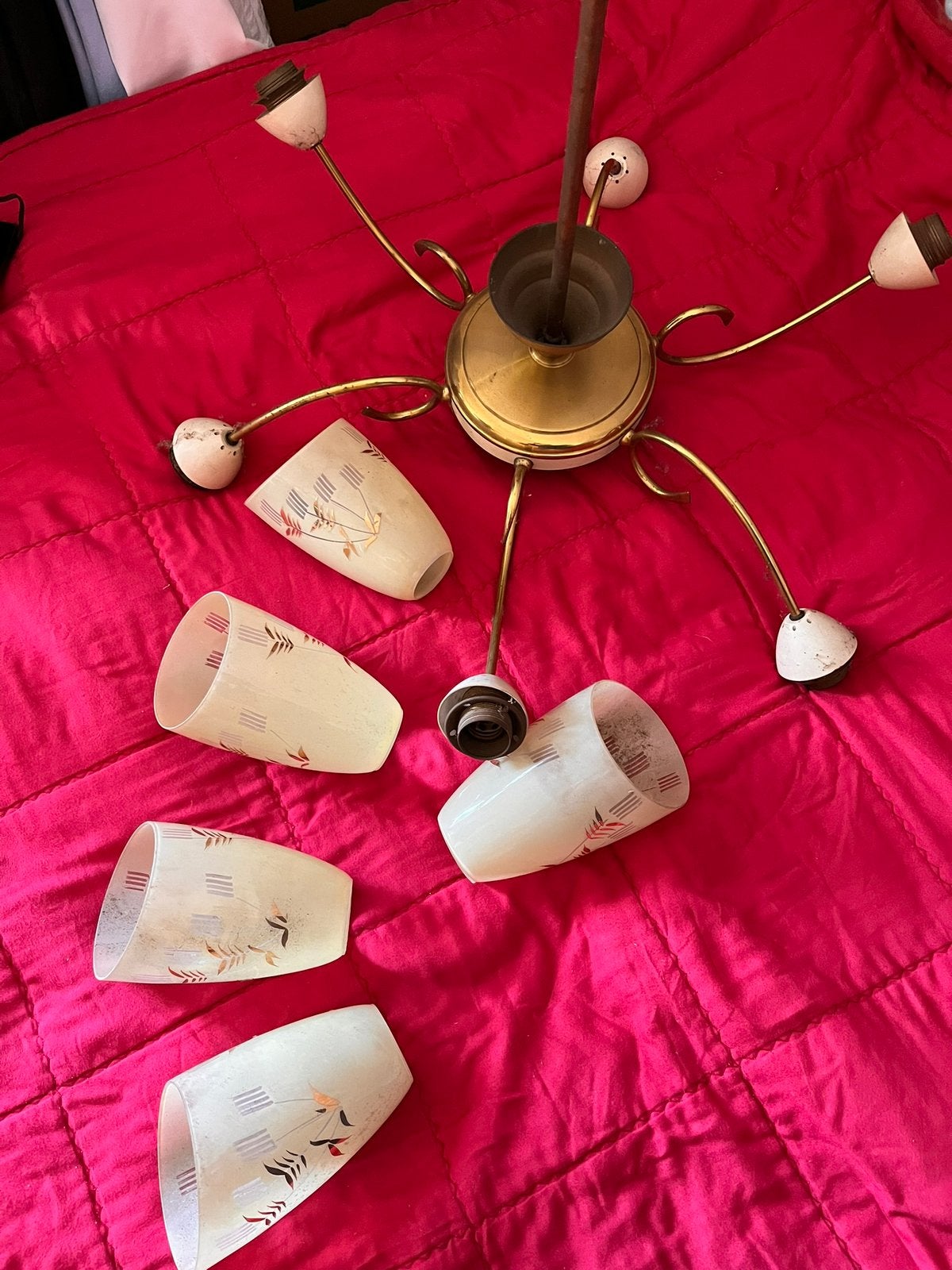 Vintage Plafondlamp, Huis en Inrichting, Lampen | Plafondlampen, Ophalen, Gebruikt, Glas, Vintage jaren 70