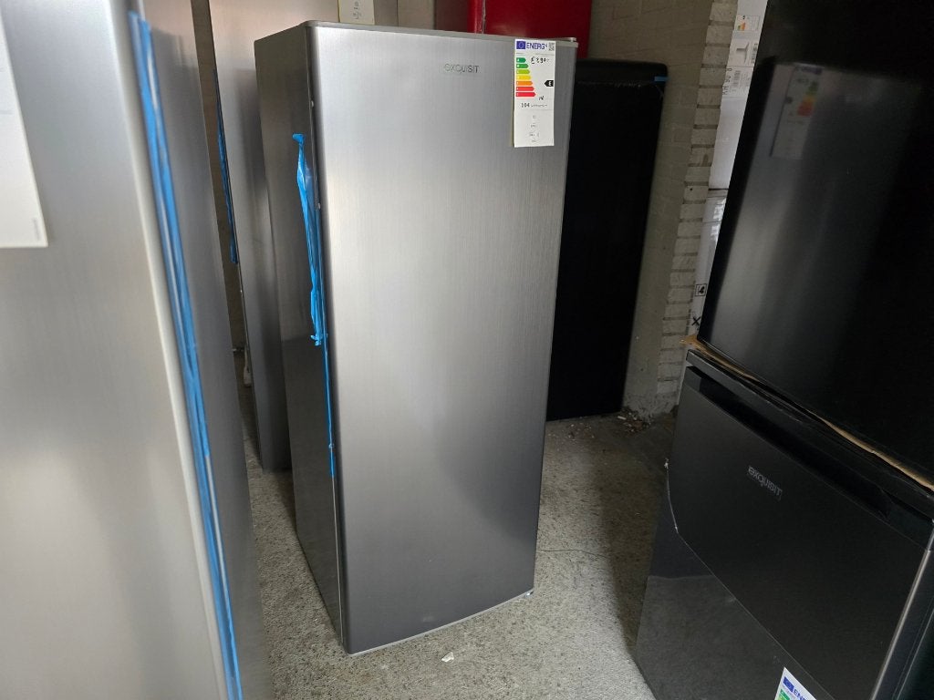 Nieuwe rvs look 242 liter koeler H 144 x B 55 cm E klasse, Zonder vriesvak, 200 liter of meer, Nieuw, Ophalen of Verzenden