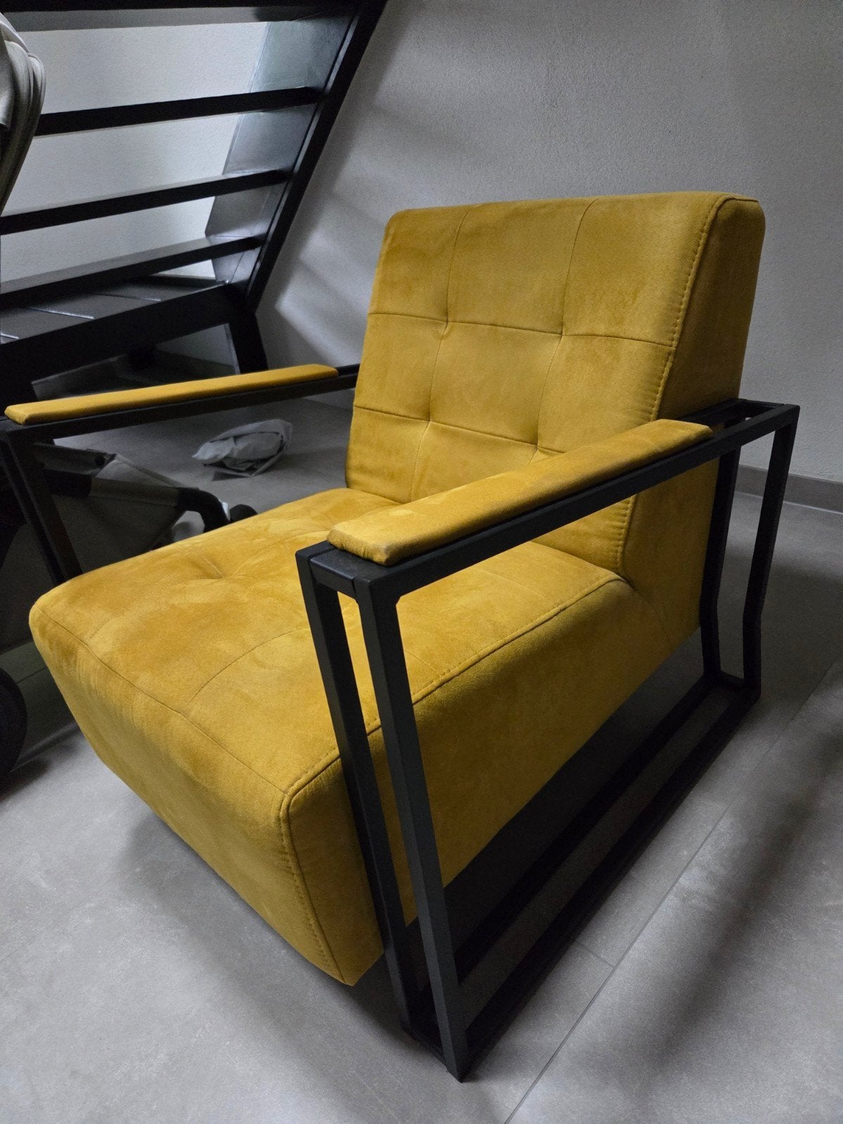 2 gele fauteuils loods 5, Huis en Inrichting, Fauteuils, Ophalen, Gebruikt, 75 tot 100 cm, Stof