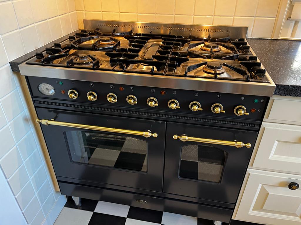 Boretti Fornuis met Dubbele Oven en 5 Gasbranders, Ophalen, Gebruikt, 60 cm of meer, Grill