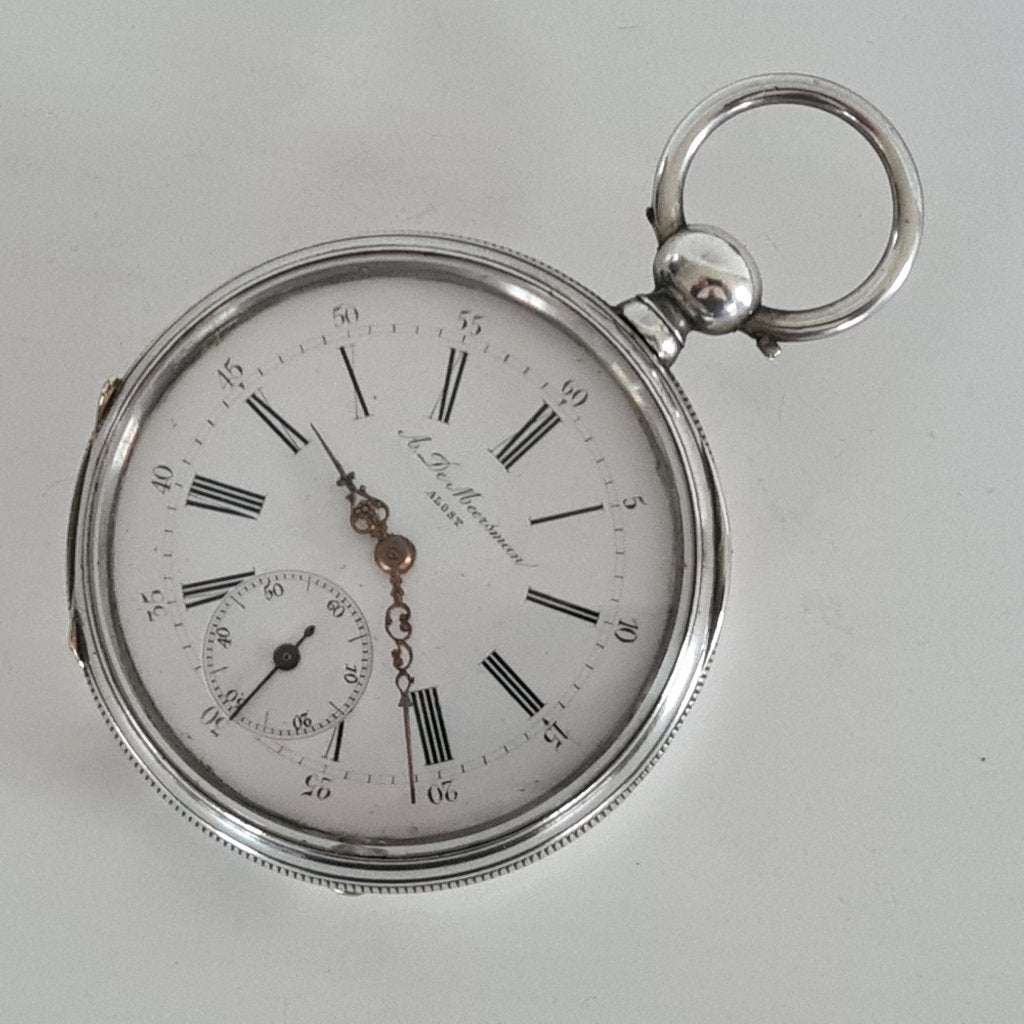 Zilveren Zakhorloge A. de Meersman Alost, Ophalen of Verzenden