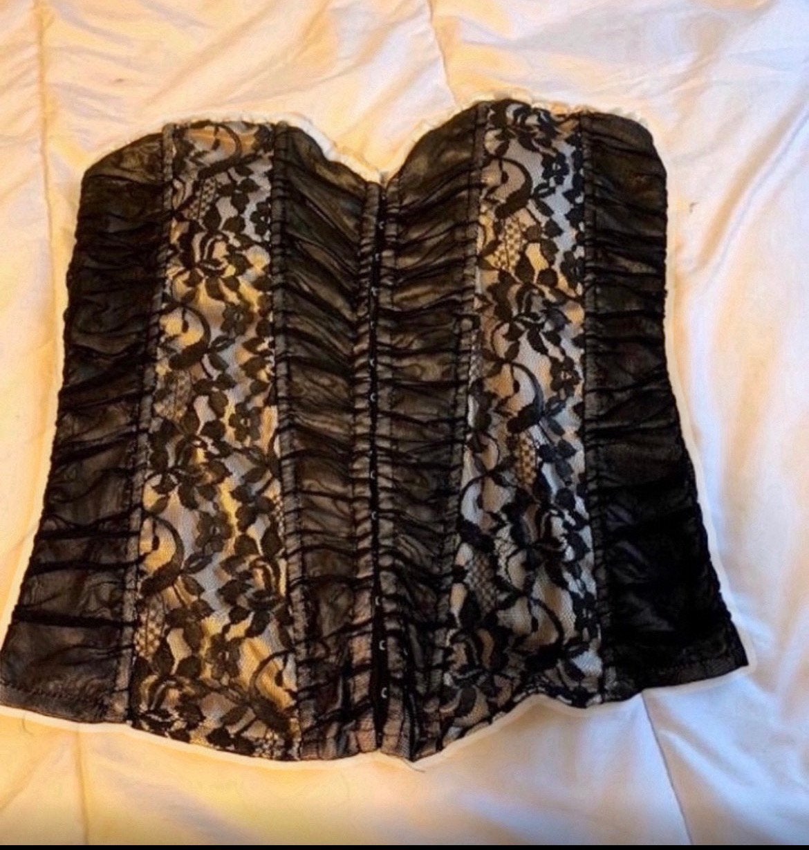 Roze/zwRt corset. Maat S   merk, Ophalen of Verzenden, Roze, Body of Korset