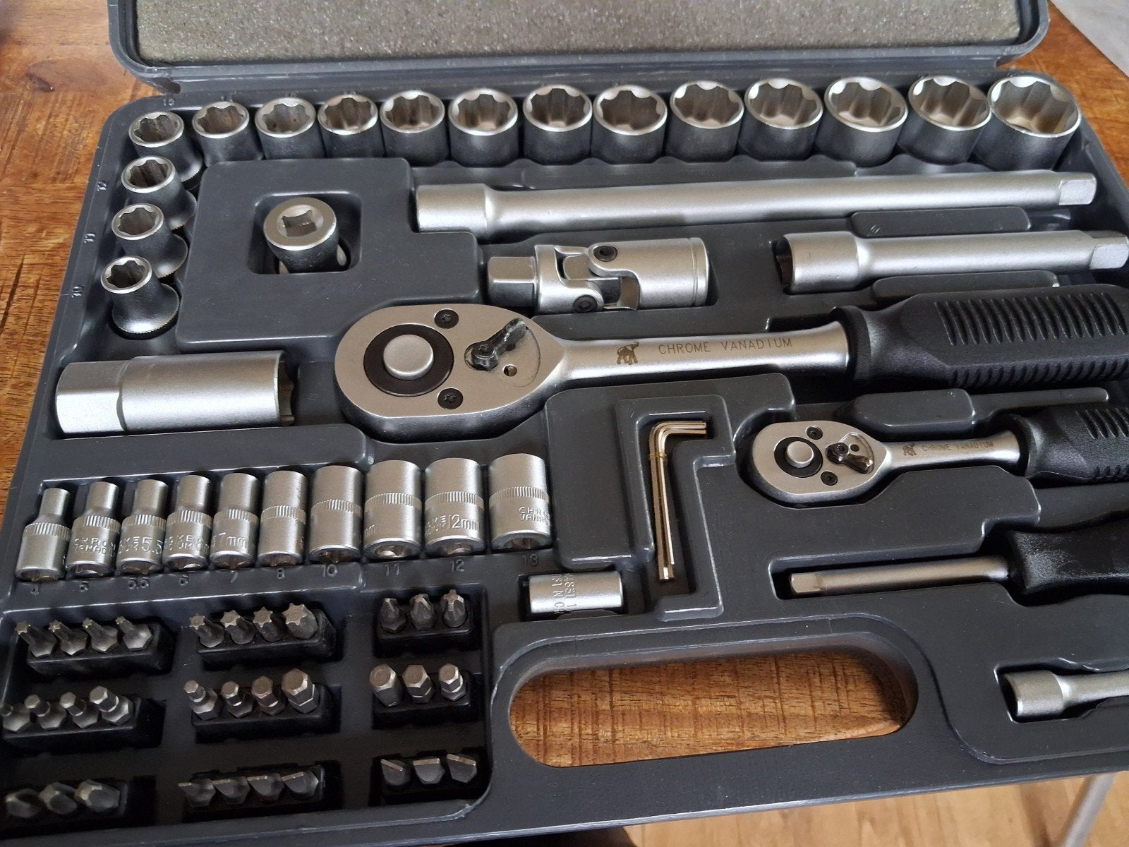 Chrome doppenset compleet, Auto diversen, Autogereedschap, Ophalen of Verzenden, Zo goed als nieuw