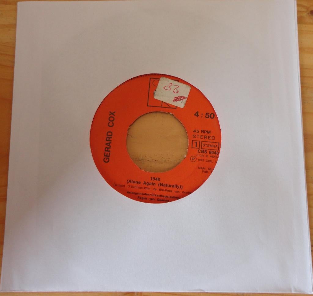 Gerard Cox > Alone Again, Ophalen of Verzenden, Gebruikt, Pop, Single