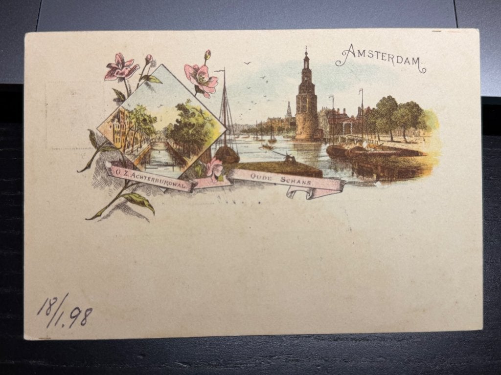 Ansichtkaart Amsterdam O.Z. Achterburgwal Oude Schans, Ophalen of Verzenden, Voor 1920, Gelopen, Noord-Holland