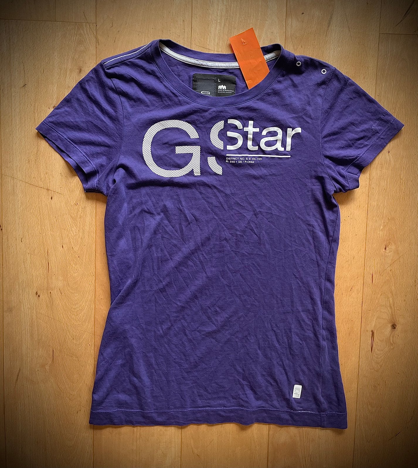 G Star Raw design dames t shirt met groot logo paars L, Ophalen of Verzenden, Maat 42/44 (L), Paars, Korte mouw