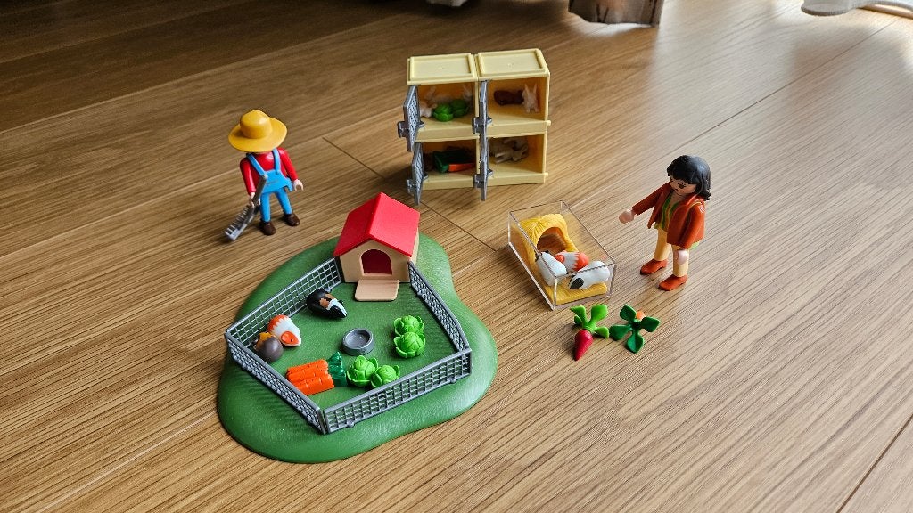 playmobil 3210 + 4348 + 2x 4491 kinderen, cavia's, konijnen, Complete set, Overige typen, Ophalen of Verzenden, Zo goed als nieuw