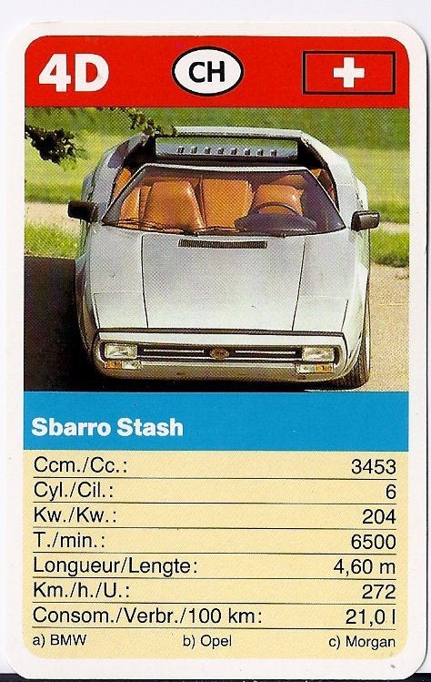 Kw2258 autokaartje 4d sbarro stash, Ophalen of Verzenden, Zo goed als nieuw, Auto's