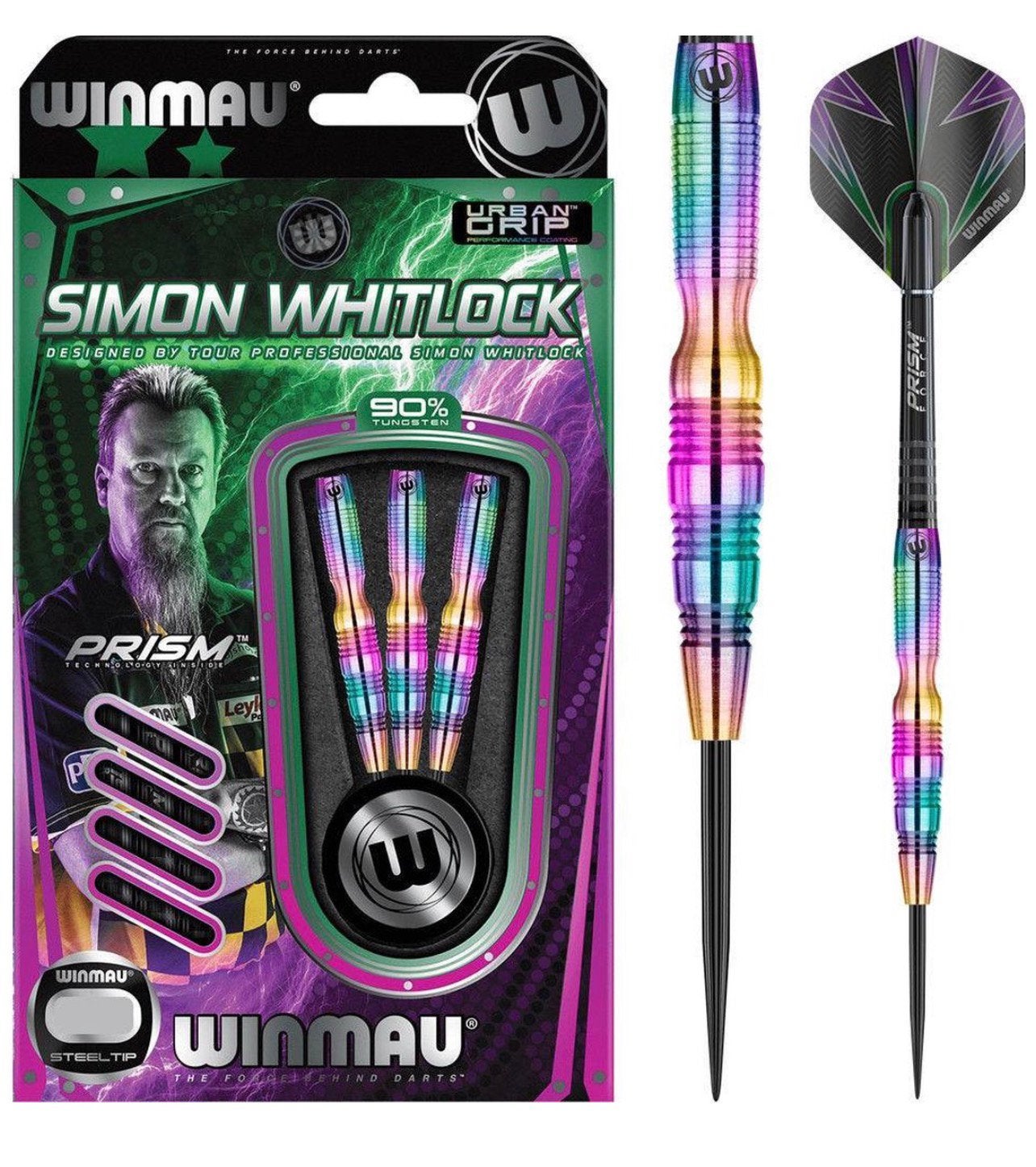 Winmau Simon Whitlock Rainbow 90% - Dartpijlen 22 gram, Ophalen of Verzenden, Nieuw, Pijlen