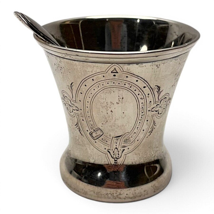 Antiek zilveren bekertje, 1875 en suikerschepje, 1883, Antiek en Kunst, Antiek | Goud en Zilver, Ophalen of Verzenden, Zilver